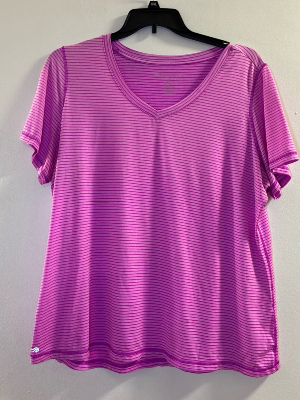 Ideology Pink Striped V-Neck Short Sleeve Tee